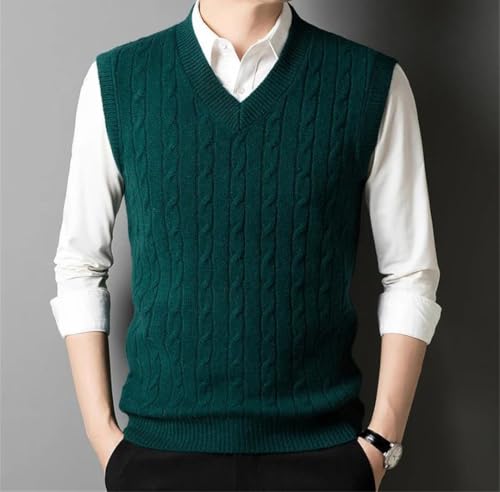 Men’S Fashion V-Neck Wool Sweater Vest Thin Knit Sleeveless Pullover Jumper2