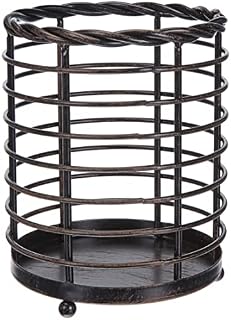 Mikasa C000217 Gourmet Kitchen Utensil Holder / Utensil Pot with Rope-Style Detailing, Wire, Black, 12 x 15 cm