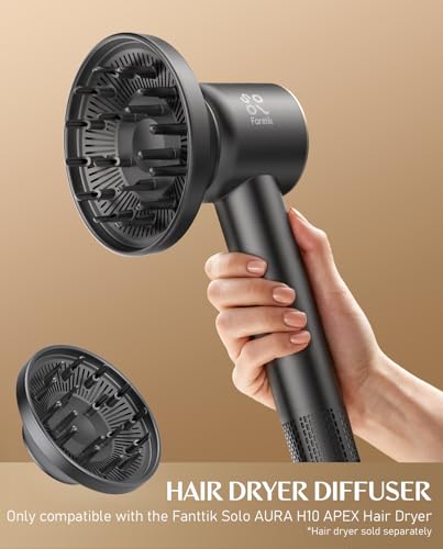Fanttik SonicDry H10 APEX Hair Dryer with Diffuser, 110,000 RPM Brushless Motor, 80% Faster Drying, 56dB Low-Noise, 0.74lb Lightweight, Ionic Technology for Home & Travel Use - Red