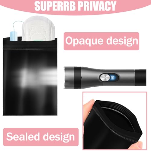 Image of Sanitary Napkin Disposal Bags 110pcs, Big Size(7.1x4.7in) Women Tampon Disposal Bags Sealed Opaque Feminine Hygiene Disposal Bags for Privacy, Black