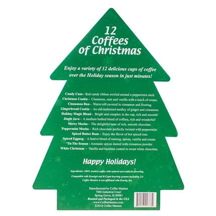 Christmas Coffee Gift 12 Single Serve Keurig Compatible K Cups Coffee Pods Advent Calendar For Adults Assortment- Holiday Coffee Gift Box Set - Best Xmas Present Idea/Stocking Stuffer #TOP1