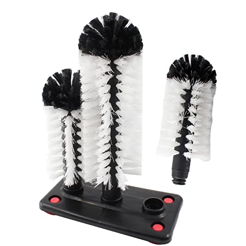 3 brush bar glass washer with suction base commercial brush cleaner bristle brush for kitchen bar beer cup long leg cup red wine glass