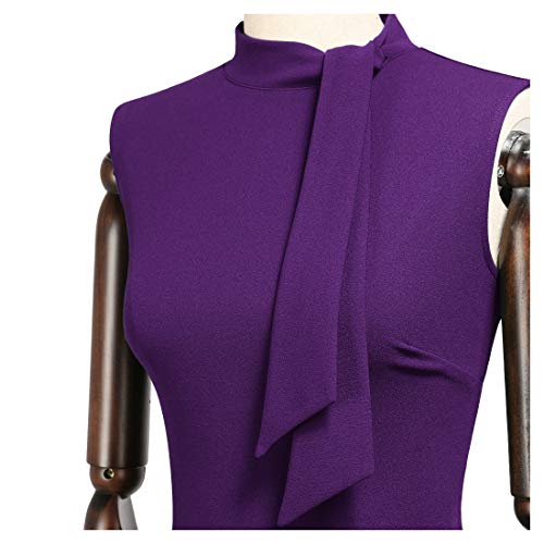 Image of Miusol Women's Retro 1950s Style Half Collar Ruffle Cocktail Pencil Dress