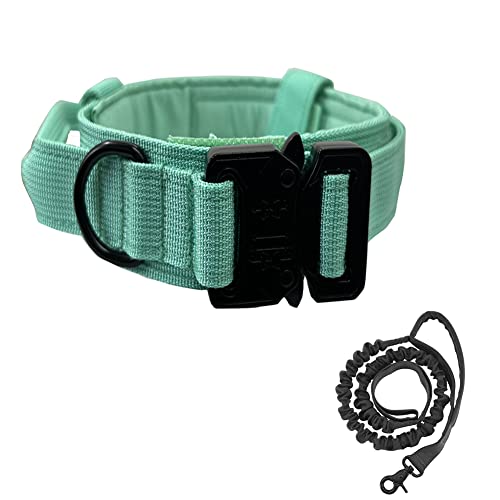 BUYTER Reflective Nylon Tactical Dog Collar Military Adjustable Durable For Large German Shepherd Outdoor Working Training Walking with Leash