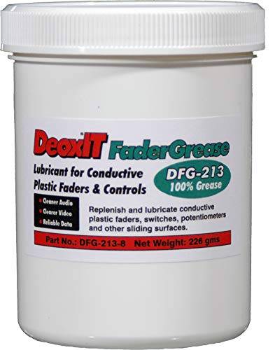 CAIG Laboratories DeoxIT FaderGrease DFG-213-8, Jar, Contact Cleaner/Lube/Protector for Conductive Plastics & Carbon Controls, 226 g, Pack of 1