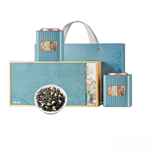 Tè nero al litchi in confezione regalo Blue Time, aroma ricco, tè nero dei monti Wuyi - 300 g*2