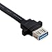 Toptekits 2 Port USB 3.0 A Female Screw Panel Mount to Motherboard 20 Pin Flat Cable Cord, 1.6ft/0.5m