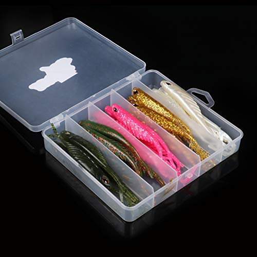image for RUNCL Anchor Box - Soft Jerk Baits, Baitfish with Split Tail 3D Lifeli