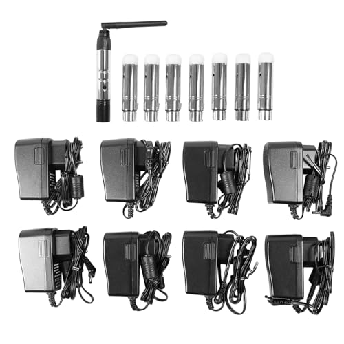 DMX512 - Controlador inalámbrico (2,4 G, ISM, 7 receptores, 1 transmisor, 400 m, receptor...