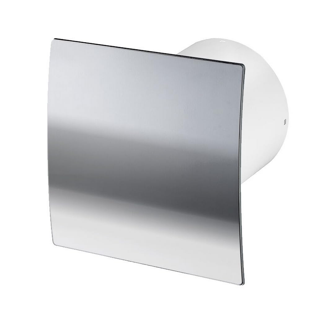 Bathroom extractor fan, diameter 100 mm, ball bearing, Silent Standard Escudo–Line System+, chrome, Ø 100 4.40 watts