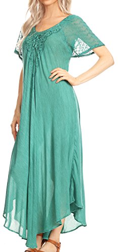 Sakkas 16611 -Vestito in Cotone Ricamato di Helena...