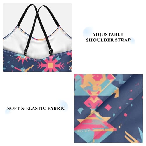 KLL Merry Christmas Multicolored Snowflakes Girls' 1 Piecing Swim Suit Summer Swimming Suits Adjustable Shoulder Strap3