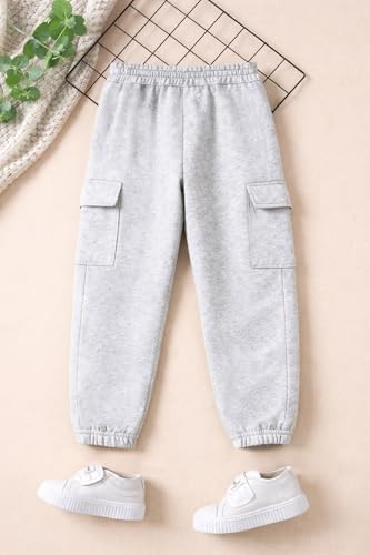 Image of Trampoline Boys & Girls Cotton Terry Cargo Joggers with 4 Utility Pockets | Elastic Waist with Drawstring | Ribbed Cuffs | Soft Kids Jogger Pants for Casual Wear & Outdoor Play