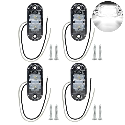 LEIBOCHAO LED Feux Latéraux Éclairages,4 pcs Feux Gabarit Remorque,12 / 24V, Convient pour les remorques de voitures, les camions, les caravanes, les autobus, les fourgonnettes et les motos