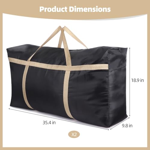 2 Stück 120L Große Aufbewahrungstasche, 90 x 48 x 25 cm Oxford Umzugstasche mit verstärkten Griffen, wasserfeste Tragetasche für Reisen, Umzug, Kleidung, Deckenlagerung