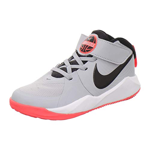 Nike Team Hustle D 9, Running Shoe Unisex-Child, Gris Humo/Negro/Carmesí Láser, 31 EU