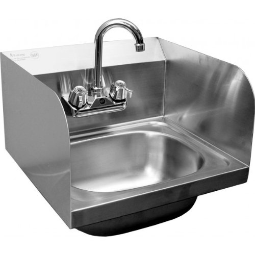 ACE HS1615SSG 16" x 15" Stainless Steel Wall Mount Hand Sink w/ No
