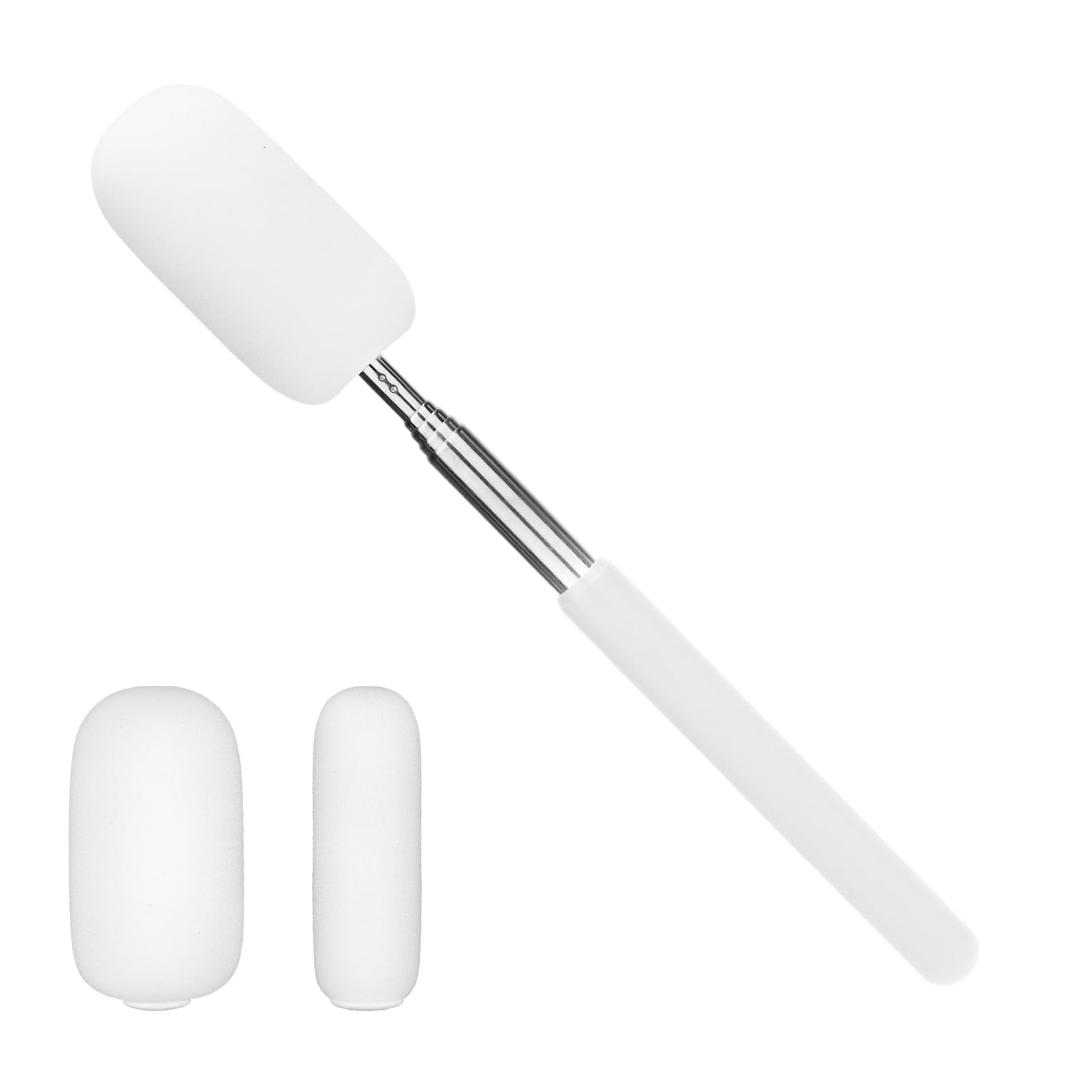 Gosknor Telescoping Sponge Pottery, Retractable Clay Tool Sponges on Stick Extend up to 28.35in Telescoping Sponge Sticks for Pottery (White)
