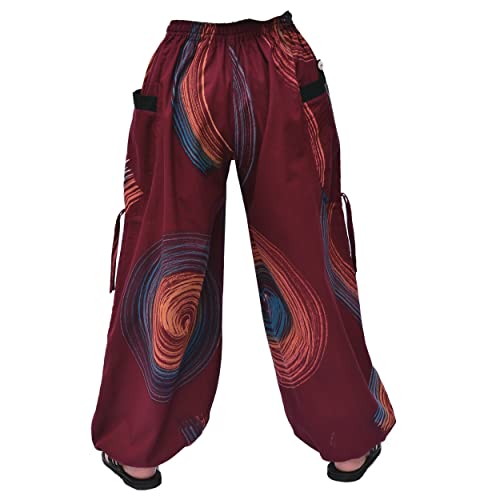 Siamrose Hand Painted Harem Trousers Lounge Yoga Pants Men Women Joggers with Adjustable Length 2 Pockets3