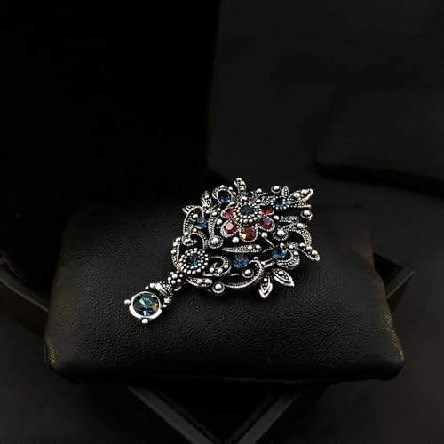 Image of Dainty Brooch Pin for Women, Rhinestone Scarf Shawl Costume Brooches and Pins Flower Boutonniere Hat Bag Suit Dress Accessories Pearl Brooches Lapel Pins