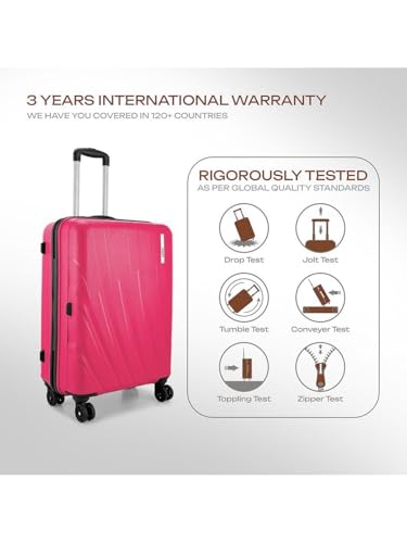 Image of Safari Cairo 8 Wheels, 5 Years Warranty (Cabin & Check-in) Polyproplyene Trolley Spinner Luggage Set of 2, 55Cm, 66Cm Small, Medium (Maroon)