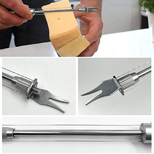 Skystuff 2Pcs Wire Cheese Slicer Stainless Steel Cheese Wire Slicer Cheese Butter Peeler Cutter for Soft, Semi-Hard Cheeses Kitchen Cooking Tool