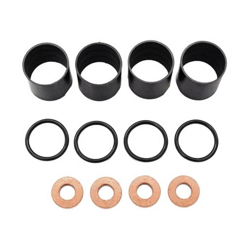 jinLongvia 7703062072Fuel Injector Copper Gasket Seal Kit, 4 Pieces