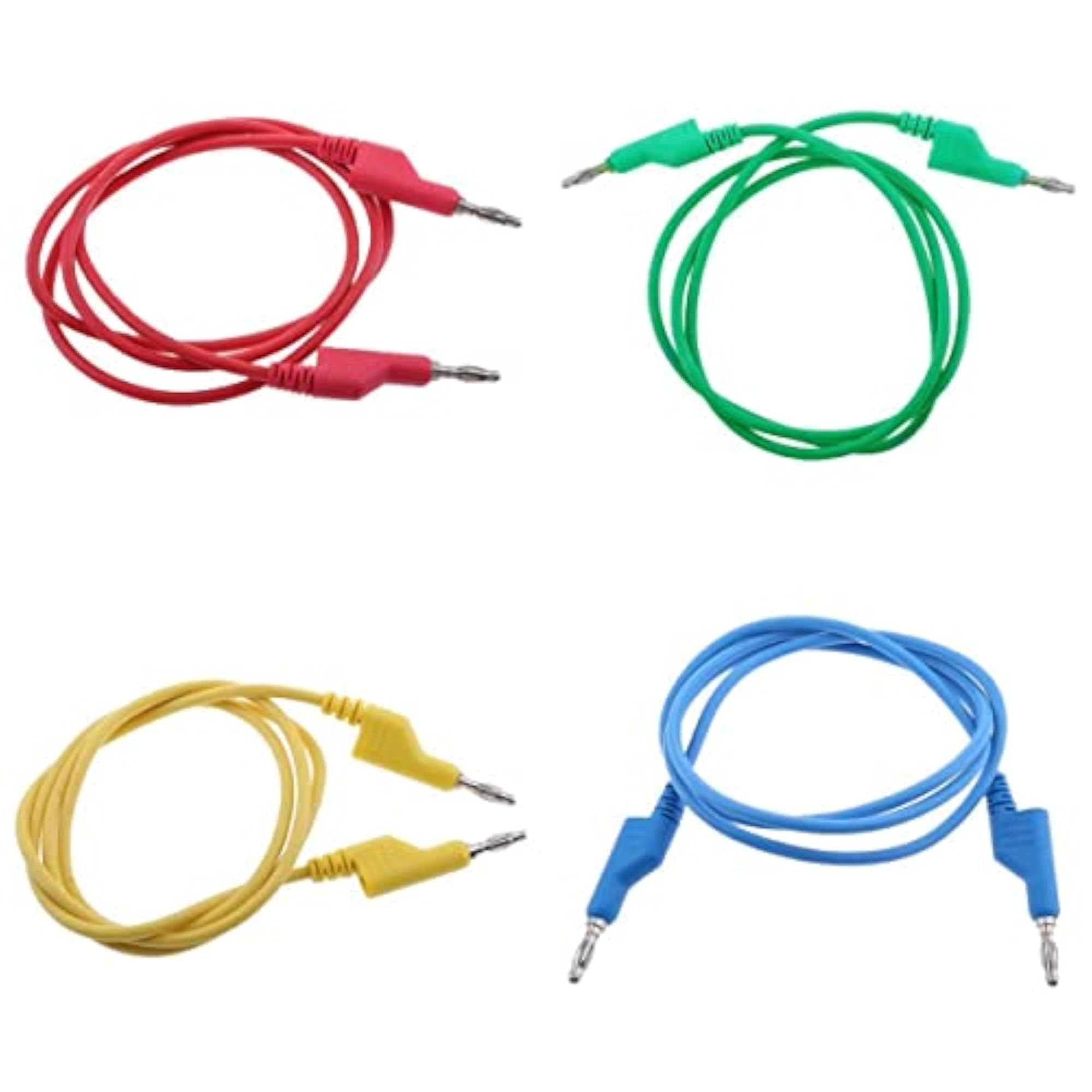 4x Silicone 1M 4mm Banana Plug Test Cable Lead for Multimeter