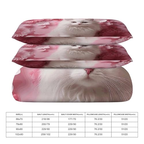 Housse de couette chat et cœur : douceur et tendresse pour grand lit - 3