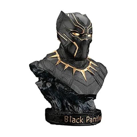 zhangmeiren Comic Statue Small Sculpture, Black Panther Chest Half Body Model, Decorative Ornaments Birthday Gift (Color : Natural, Size : 13.7 inches) Cover