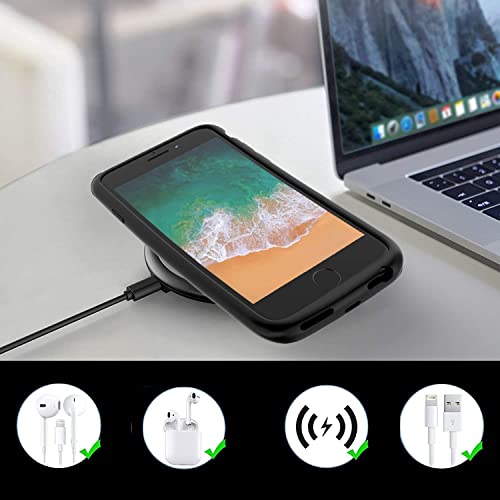 Aftryougo 7000Mah Wireless Battery Case For Iphone Se2020/8/7/6S/6 (4.7Inch) - Protective Rechargeable Charging Case - Black #TOP1