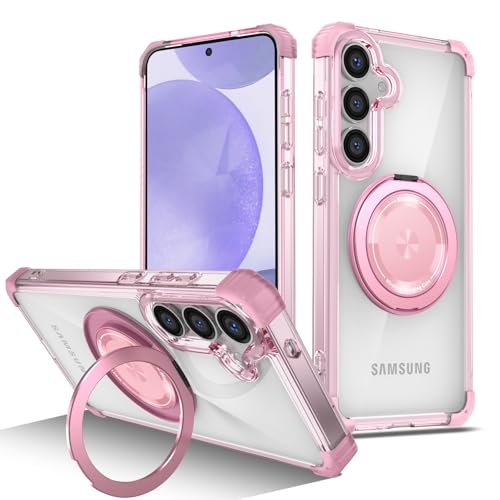 Coque Samsung S25 Plus antichoc fine avec support rotatif et charge sans fil