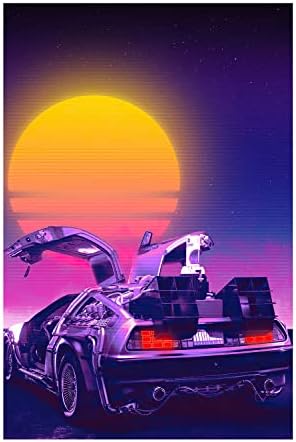 Back To The Future Movie poster Time machine Comedy Movie poster Science fiction Movie poster vintage movie poster 12x18inch（Unframed）