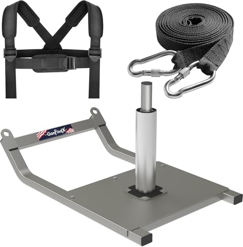 GanFindX Weight Sled, Workout Fitness Training Sled, Speed Training Sled for Athletic Exercise, Fitness Strength Training and Speed Improvement, Suitable for 1" & 2" Weight Plate