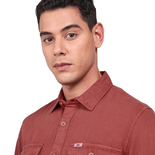 Image of Lee Men's Solid Regular Fit Shirts