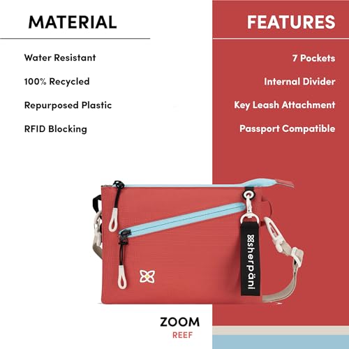 Image of Sherpani Zoom, Small Crossbody Purse, Nylon Crossbody Bag, Lightweight Cross Body Bag, Sleek Dual Pouch, Purses for Women