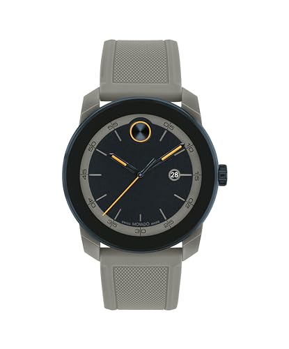 Movado Bold TR90 Ultra Modern Watch for Men and Women - Swiss Quartz 3H Movement, Leather Strap - Water Resistant 3ATM/30 Meters - Sporty Style Wristwatch for Everyone - 42mm