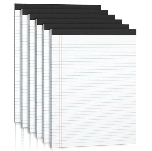 Roneky - Roneky Note Pads A4 Legal Pad, 6 Pack White Notepads A4 Writing Pads, Double-Side Printed Lined Paper College Ruled White Legal Note Pad 30 Sheets Per Writing Paper Line Pads for School, Home, Office - -13%