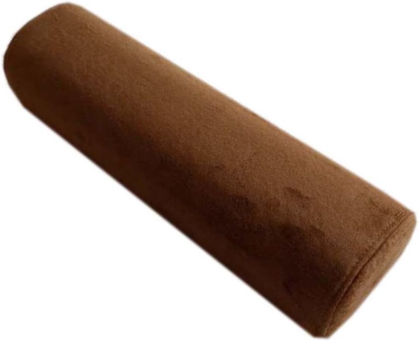 Semi Roll Pillow, Sponge Semi Round Pillow Cushion Massage Half Circle Bolster Neck Pillow for Legs Feet Knees & Back (Coffee Cloth, 50×14×11cm/19.7"×5.51"×4.33")