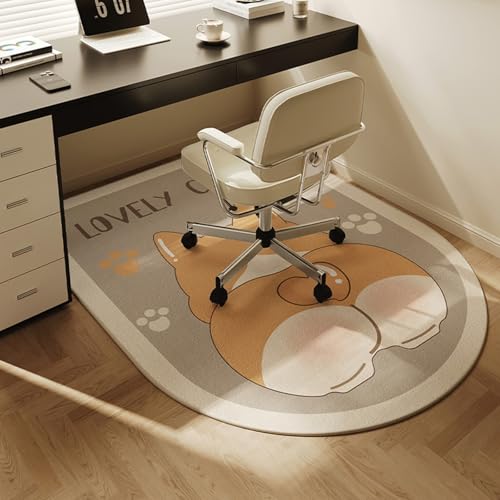 MAAOBR チェアマット アーチ型 デスクマット デスクチェアマット デスク足元マット 北欧風 デスクカーペット ゲーミングチェアマット 玄関 吸音防音 椅子マット フローリングマット 滑り止め 床保護マット おしゃれ 軽量(オレンジ,120x100cm
