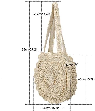 Borsa estiva da donna, in paglia intrecciata, alla moda, con coulisse
