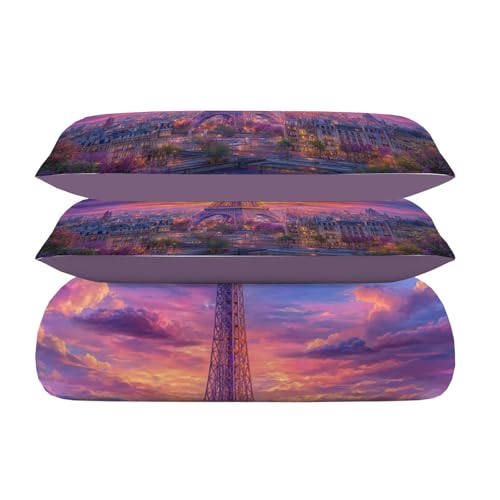 Housse de couette coucher de soleil romantique 140x200cm pour lit 1p - 7