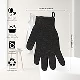 1 a Pair Exfoliating Gloves - Bamboo Shower Gloves - Bath and Body Exfoliator Mitts - Scrubs Away Ingrown Hair and Dead Skin - for Shower, Spa, Massage and Dead Skin Cell Remover - Black - Image 2
