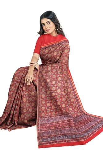 Chendhur Fashions maroon chanderi silk saree – image 2