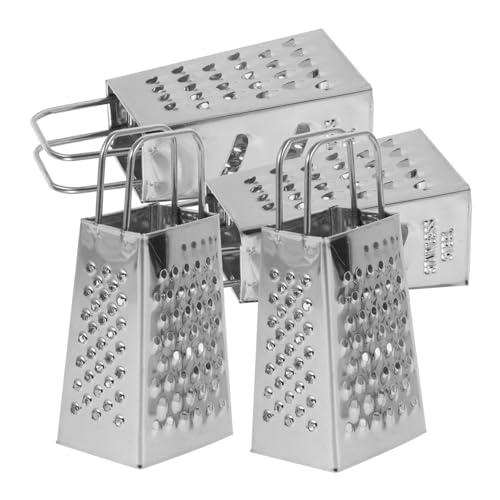 Unomor 4-piece Kitchen Cheese Grater Set Stainless Steel Grater Handle Crank Versatile Cheese Slicer for Home