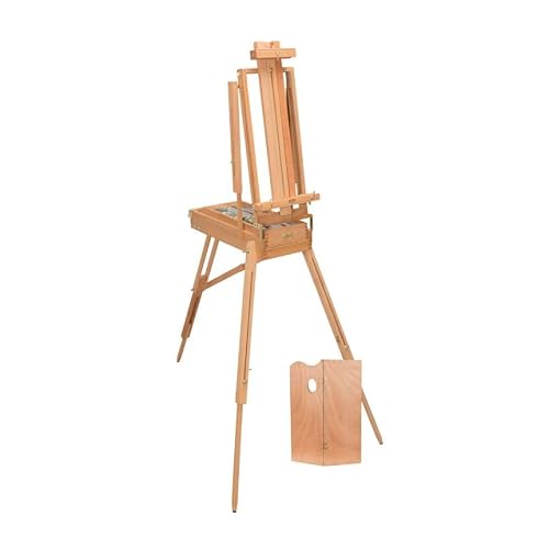 Jullian Escort French Art Easel Stand – Half Box Easels For Painting Canvas – Professional Painting Easel W/Shoulder Strap #TOP28