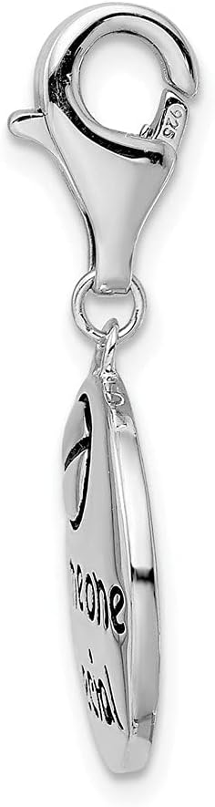 925 Sterling Silver Amore La Vita Polished SOMEONE SPECIAL Round Bracelet Charm Lobster Clasp
