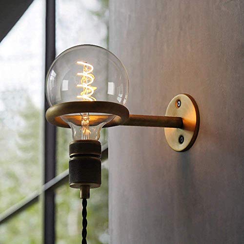 Aplique de pared vintage E27 para iluminar dormitorios oscuros sin ocupar espacio 3