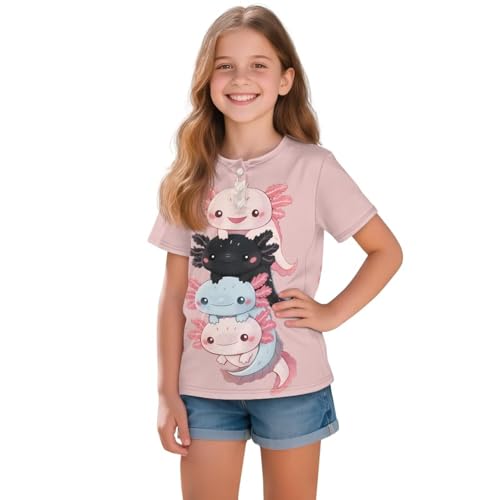 Kids Short Sleeve Henley T-Shirt for Girls 2-16Y Button Down Shirts Summer Casual Active Outdoor School Tops2