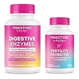 Pink Stork Fertility Probiotic and Digestive Enzymes Bundle – Supports Digestive and Reproductive Wellness – Folate and Inositol Supplement for Women